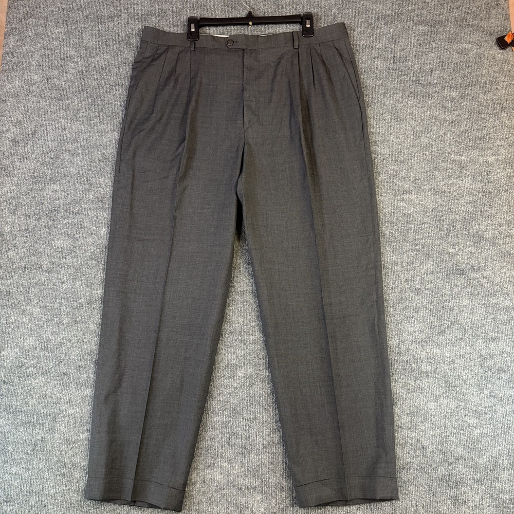 Zanella Alter Dress Pants Mens 38 Gray Wool Pleated Cuffed Made in Italy 38x30